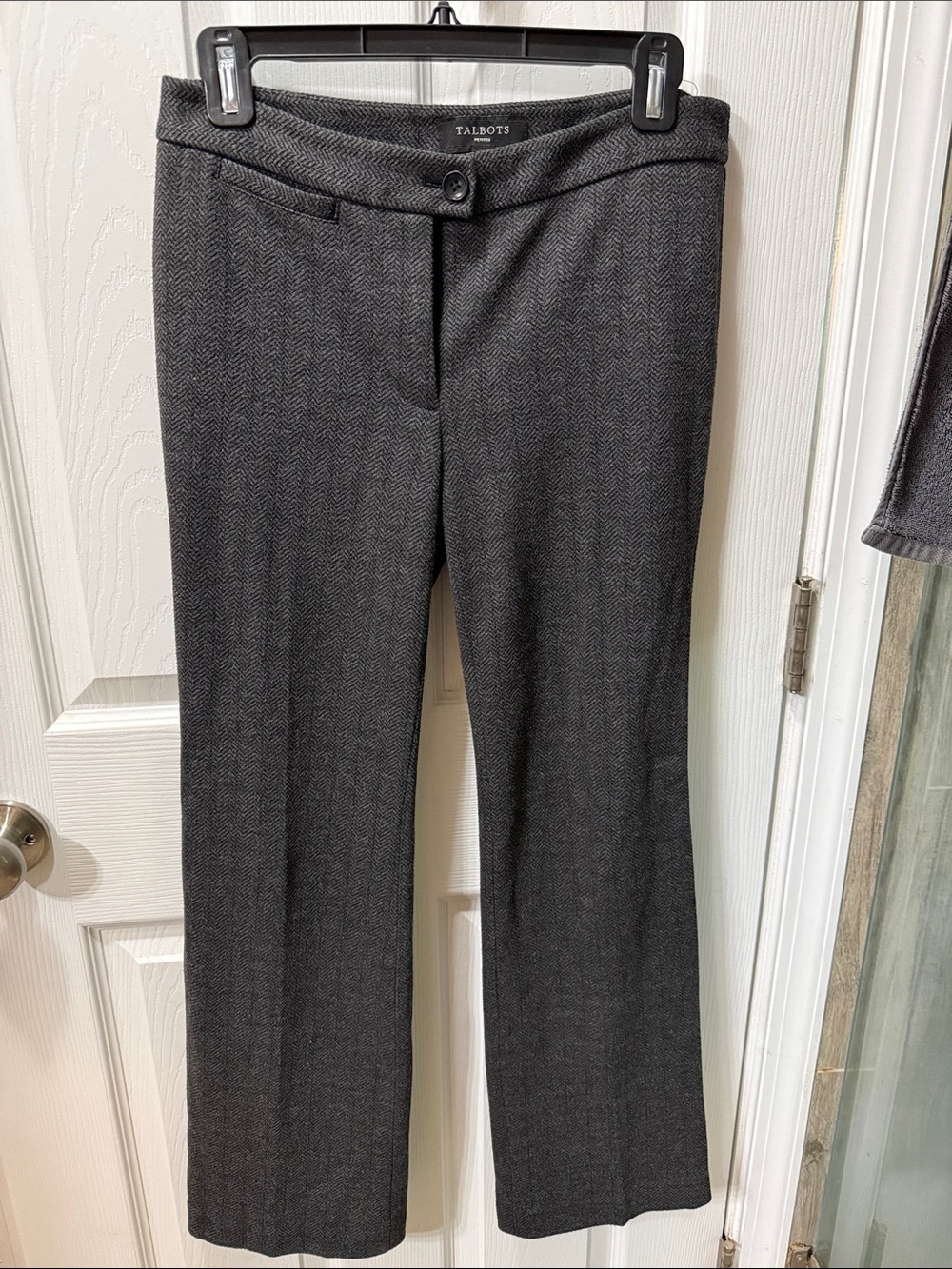 Talbots Women's Charcoal Herringbone Dress Trousers
